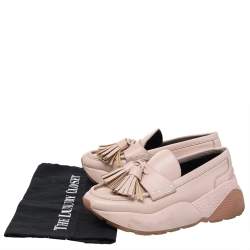 Pre Owned Stella McCartney Pink Faux Leather Loafer Sneaker Size 36