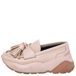 Pre Owned Stella McCartney Pink Faux Leather Loafer Sneaker Size 36