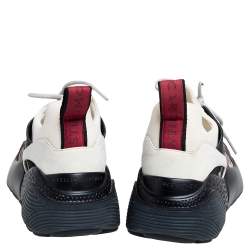 Pre Owned Stella McCartney Multicolor Leopard Print Faux Suede and Fabric Eclypse Low Top Sneakers Size 38