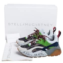 Pre Owned حذاء رياضي ستيلا مكارتني أكليبس سويدي صناعي وقماش نقشة الفهد متعدد الألوان مقاس 38