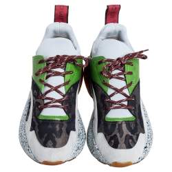 Pre Owned حذاء رياضي ستيلا مكارتني أكليبس سويدي صناعي وقماش نقشة الفهد متعدد الألوان مقاس 38