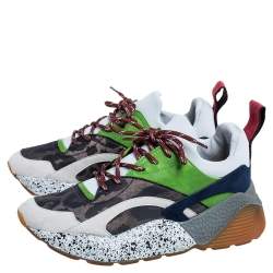 Pre Owned حذاء رياضي ستيلا مكارتني أكليبس سويدي صناعي وقماش نقشة الفهد متعدد الألوان مقاس 38