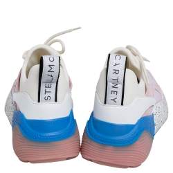 Pre Owned Stella McCartney Multicolor Faux Leather, Faux Suede and Fabric Eclypse Low Top Sneakers Size 38