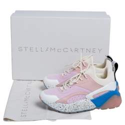 Pre Owned Stella McCartney Multicolor Faux Leather, Faux Suede and Fabric Eclypse Low Top Sneakers Size 38