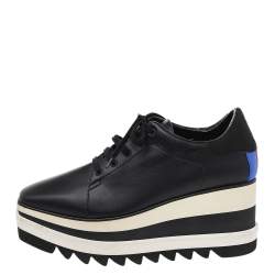 مملوكة مسبقًا حذاء رياضي ديربي ستيلا مكارتني إيلسي جلد صناعي أسود نعل سميك مقاس 37.5