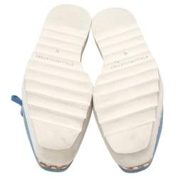 Pre Owned Stella McCartney Blue Cut Out Denim Elyse Lace Up Platform Derby Size 40