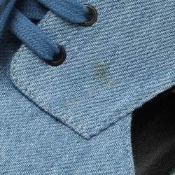 Pre Owned Stella McCartney Blue Cut Out Denim Elyse Lace Up Platform Derby Size 40