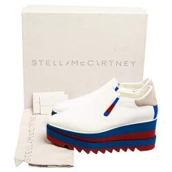 Pre Owned Stella McCartney White Faux Leather Elyse Platform Slip On Sneakers Size 40