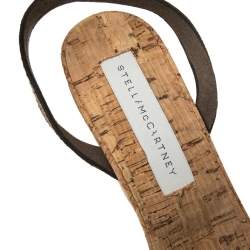 Pre Owned صندل ستيلا ماكرتني نعل سميك فيلين جلد ثعبان صناعي بيج مقاس 39