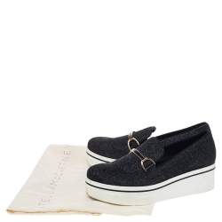مملوكة مسبقًا Stella McCartney Black Lurex Fabric Binx Platform Slip On Sneakers Size 40