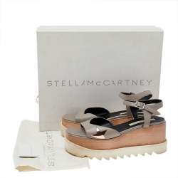 Pre Owned صندل ستيلا مكارتني جلد صناعي رصاصي كعب روكي مقاس 40  