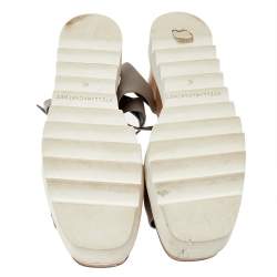 Pre Owned صندل ستيلا مكارتني جلد صناعي رصاصي كعب روكي مقاس 40  