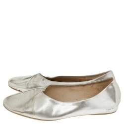 Stella McCartney Silver Faux Leather Ballet Flats Size 36