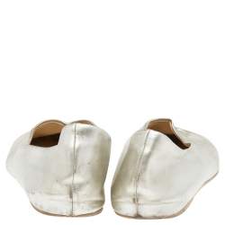 Stella McCartney Silver Faux Leather Ballet Flats Size 36
