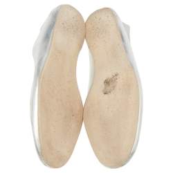 Stella McCartney Silver Faux Leather Ballet Flats Size 36