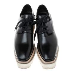 Pre Owned حذاء رياضي ستيلا مكارتني إيليسي جلد صناعي أسود نعل سميك مقاس 36