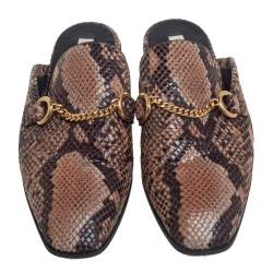 Pre Owned Stella McCartney Brown Faux Python Flats Size 37.5