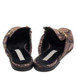 Pre Owned Stella McCartney Brown Faux Python Flats Size 37.5