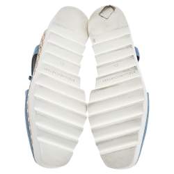 مملوكة مسبقًا حذاء ديربي ستيلا مكارتني إيليز دنيم أزرق مفرغ بنعل سميك ورباط مقاس 37.5