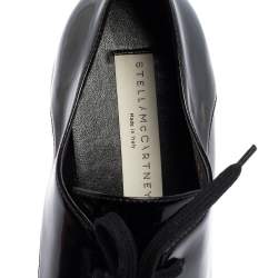 مملوكة مسبقًا Stella McCartney Black Faux Patent Leather Elyse Platform Derby Size 38