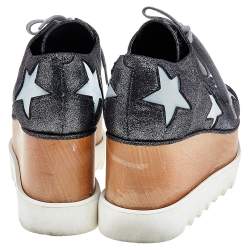 Stella McCartney Metallic Faux Suede Elyse Star Platform Derby Size 37
