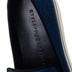 Pre Owned Stella McCartney Blue Denim Binx Slip On Platform Sneakers Size 36