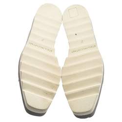 مملوكة مسبقًا Stella McCartney Silver Faux Leather Elyse Platform Derby Sneakers Size 37