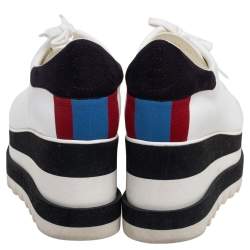 Pre Owned Stella McCartney White Faux Leather Elyse Platform Derby Size 37