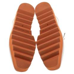 Pre Owned Stella McCartney White Brogue Faux Leather Elyse Monk Platform Derby Size 37