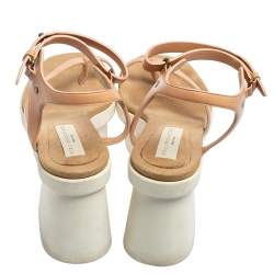 Pre Owned صندل ستيلا ماكرتني نعل سميك ألتي جلد صناعي ور دي فاتح مقاس 41