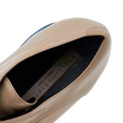 Pre Owned Stella McCartney Beige Faux Leather Elyse Platform Lace Up Derby Size 39