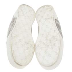 Stella McCartney Grey Faux Suede And Velvet Logo Embossed Slip On Sneakers Size 40