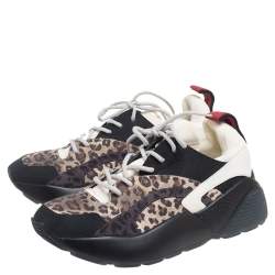 Pre Owned Stella McCartney Multicolor Faux Suede and Fabric Eclypse Low-Top Sneakers Size 40