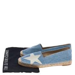 Pre Owned Stella McCartney Blue/White Star Print Denim Rocio Espadrille Flats Size 40