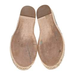 Pre Owned Stella McCartney Blue/White Star Print Denim Rocio Espadrille Flats Size 40