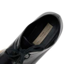 Pre Owned Stella McCartney Black Faux Leather Elyse Platform Derby Sneakers Size 39