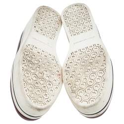 Pre Owned Stella McCartney Burgundy Faux Leather Chain Link Platform Slip On Loafers Size 39