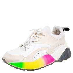 Pre Owned Stella McCartney Multicolor Faux Leather And Faux Suede Eclypse Low-Top Sneakers Size 39