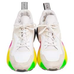 Pre Owned Stella McCartney Multicolor Faux Leather And Faux Suede Eclypse Low-Top Sneakers Size 39