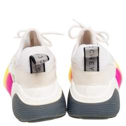 Pre Owned Stella McCartney Multicolor Faux Leather And Faux Suede Eclypse Low-Top Sneakers Size 39