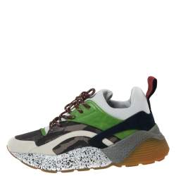 Pre Owned Stella McCartney Multicolor Faux Leather and Neoprene Eclypse Chunky Sneakers Size 41