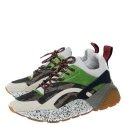 Pre Owned Stella McCartney Multicolor Faux Leather and Neoprene Eclypse Chunky Sneakers Size 41