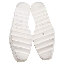 Pre Owned Stella McCartney White Faux Leather Elyse Cutout Platform Derby Size 36