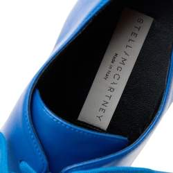 Pre Owned Stella McCartney Blue Faux Leather Elyse Platform Sneakers Size 36