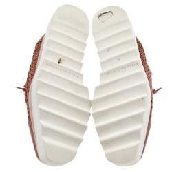 مملوكة مسبقًا Stella McCartney Brown Faux Leather Elyse Platform Lace Up Derby Size 36