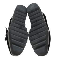 Pre Owned Stella McCartney Black Velvet Elyse Platform Lace Up Derby Size 36