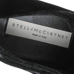 Pre Owned Stella McCartney Black Velvet Elyse Platform Lace Up Derby Size 36
