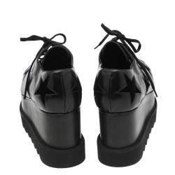 Pre Owned حذاء ديربي ستيلا مكارتيني إيلسي قطيفة وجلد صناعي أسود بنجمة مقاس 36