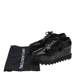 Pre Owned حذاء ديربي ستيلا مكارتيني إيلسي قطيفة وجلد صناعي أسود بنجمة مقاس 36