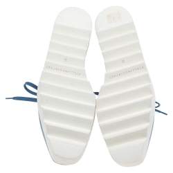 Pre Owned Stella McCartney Blue Cut Out Denim Elyse Platform Slingback Derby Size 36